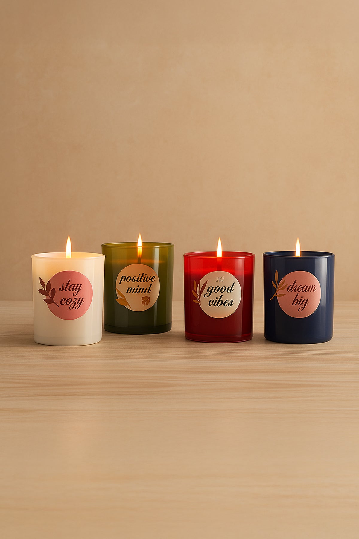 Autumn Whisper 4'lü Set - Vanilya Kokulu Mum 600 g.